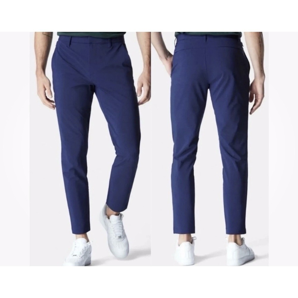 Fabletics‎ The Only Pant Mens Sz M Navy Blue Zip Pockets Stretch Performance NWT